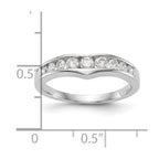14k White Gold Channel-set 1/2 carat Diamond Contoured Complete Wedding Band