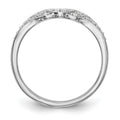 14K White Gold 1/10 carat Diamond Contoured Complete Wedding Band