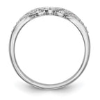 14K White Gold 1/10 carat Diamond Contoured Complete Wedding Band