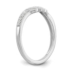 14K White Gold 1/10 carat Diamond Contoured Complete Wedding Band