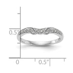 14K White Gold 1/10 carat Diamond Contoured Complete Wedding Band