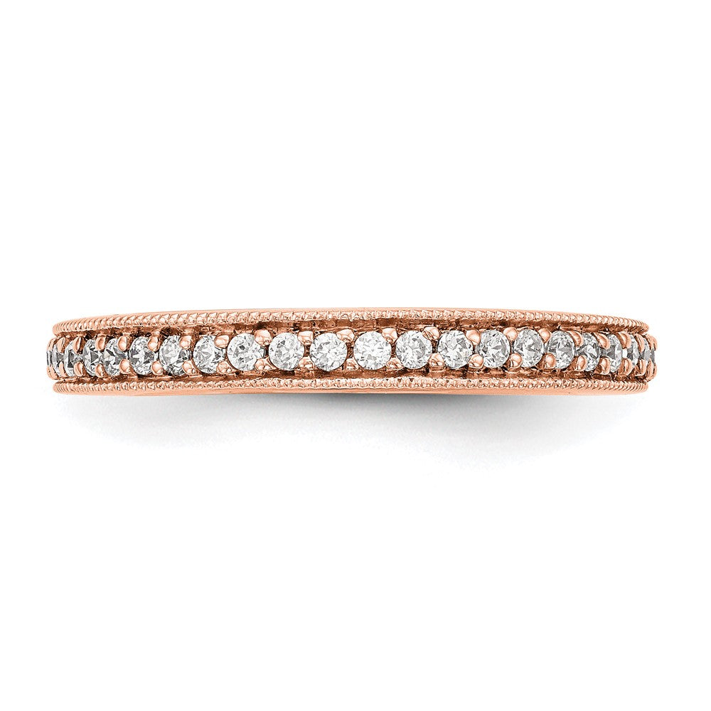 14K Rose Gold Diamond Band