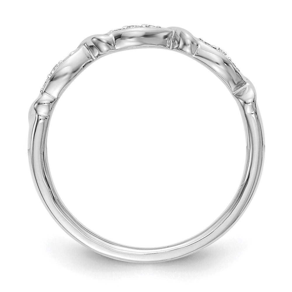 14K White Gold Twist 1/15 carat Diamond Complete Wedding Band