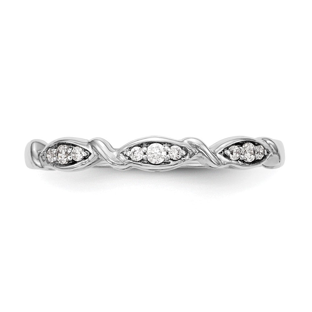 14K White Gold Twist 1/15 carat Diamond Complete Wedding Band