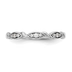 14K White Gold Twist 1/15 carat Diamond Complete Wedding Band