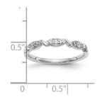 14K White Gold Twist 1/15 carat Diamond Complete Wedding Band