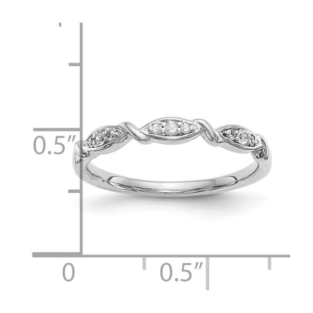 14K White Gold Twist 1/15 carat Diamond Complete Wedding Band