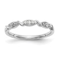 14K White Gold Twist 1/15 carat Diamond Complete Wedding Band