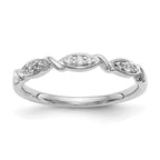 14K White Gold Twist 1/15 carat Diamond Complete Wedding Band