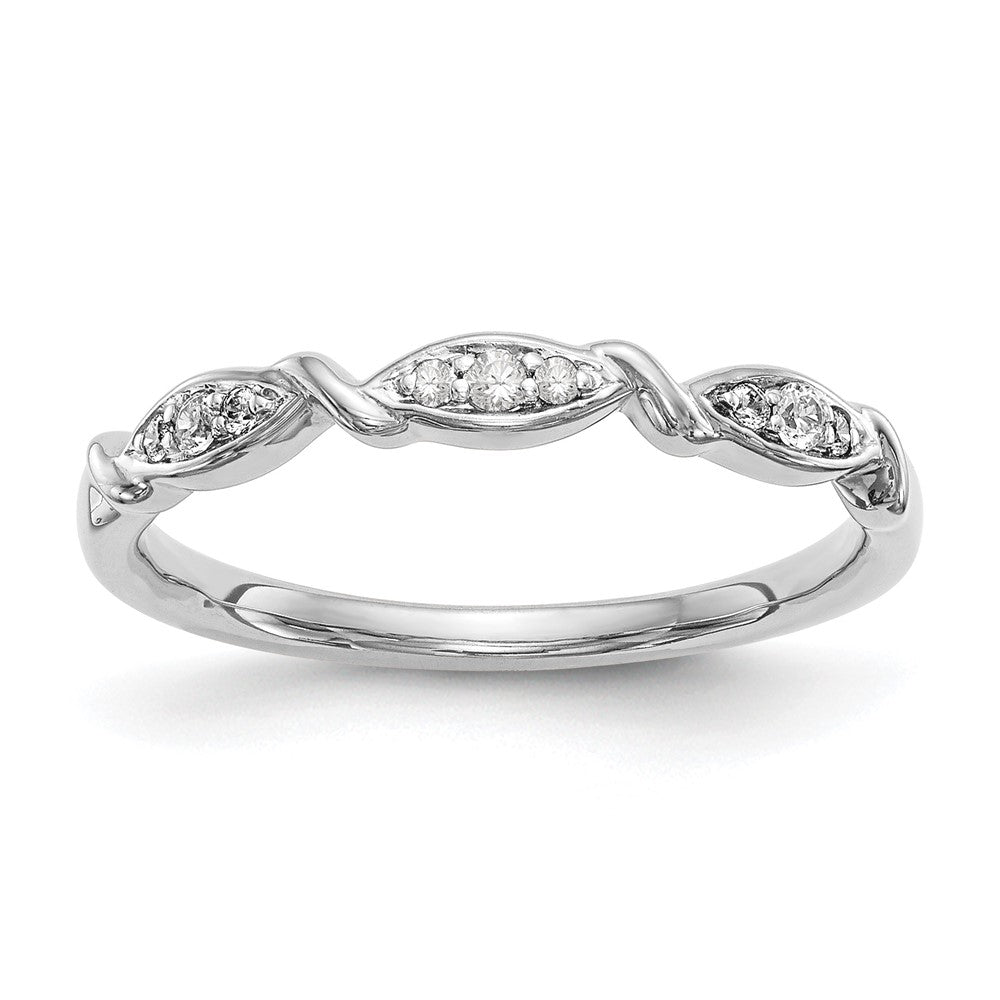 14K White Gold Twist 1/15 carat Diamond Complete Wedding Band
