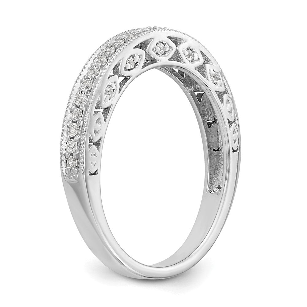 14K White Gold 1/4 carat Diamond Complete Wedding Band