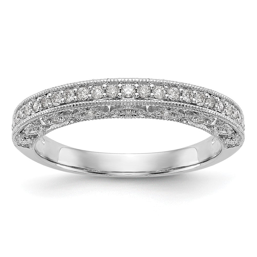 14K White Gold 1/4 carat Diamond Complete Wedding Band