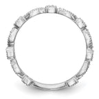 14K White Gold 1/10 carat Diamond Complete Wedding Band