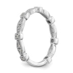 14K White Gold 1/10 carat Diamond Complete Wedding Band