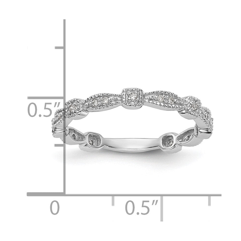 14K White Gold 1/10 carat Diamond Complete Wedding Band