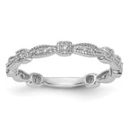 14K White Gold 1/10 carat Diamond Complete Wedding Band