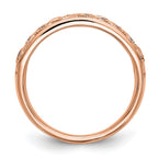 14K Rose Gold Leaf Design 1/20 carat Diamond Complete Wedding Band