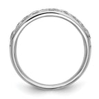 14K White Gold Leaf Design 1/20 carat Diamond Complete Wedding Band