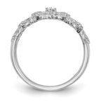 14K White Gold Leaf Design 1/10 carat Complete Diamond Band