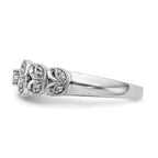 14K White Gold Leaf Design 1/10 carat Complete Diamond Band