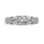 14K White Gold Leaf Design 1/10 carat Complete Diamond Band