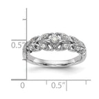 14K White Gold Leaf Design 1/10 carat Complete Diamond Band