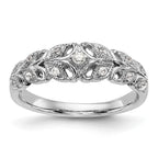 14K White Gold Leaf Design 1/10 carat Complete Diamond Band