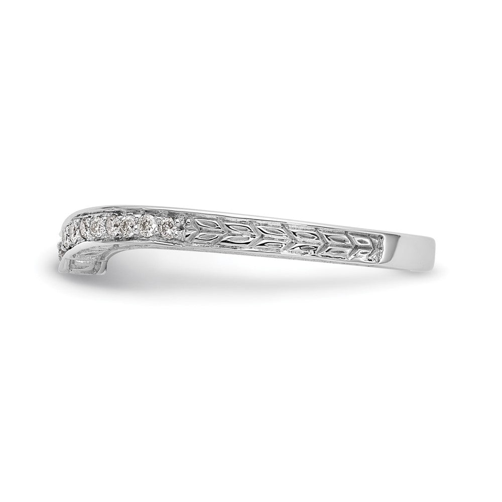 14K White Gold Vintage 1/8 carat Diamond Complete Wedding Band