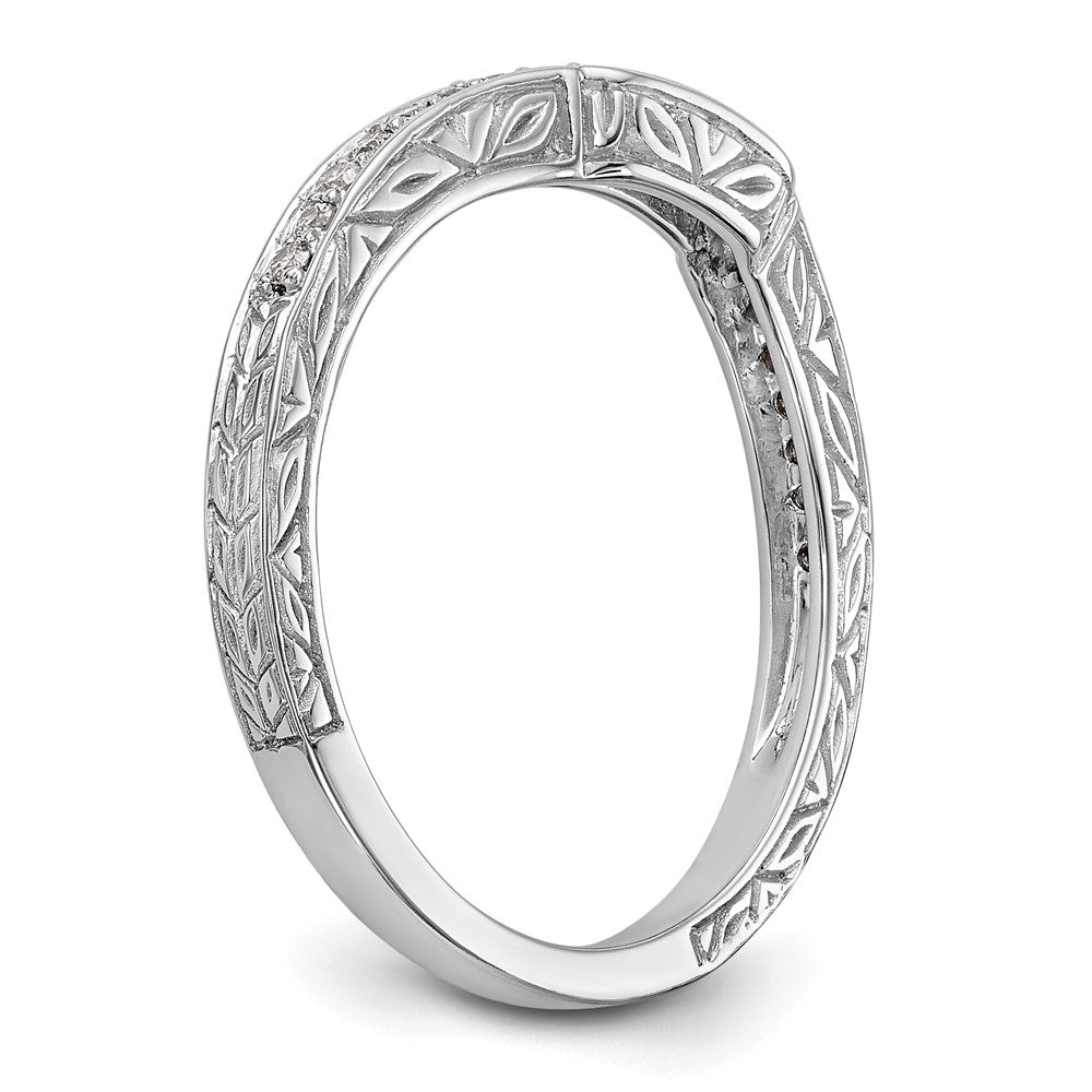 14K White Gold Vintage 1/8 carat Diamond Complete Wedding Band