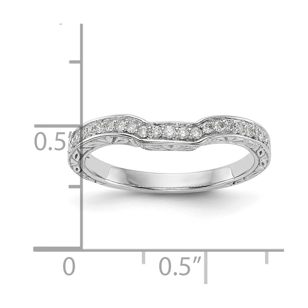 14K White Gold Vintage 1/8 carat Diamond Complete Wedding Band