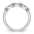 14K White Gold 3/8 carat Baguette/Round Diamond Complete Wedding Band
