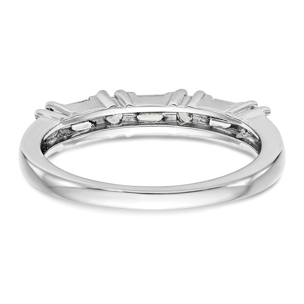14K White Gold 3/8 carat Baguette/Round Diamond Complete Wedding Band