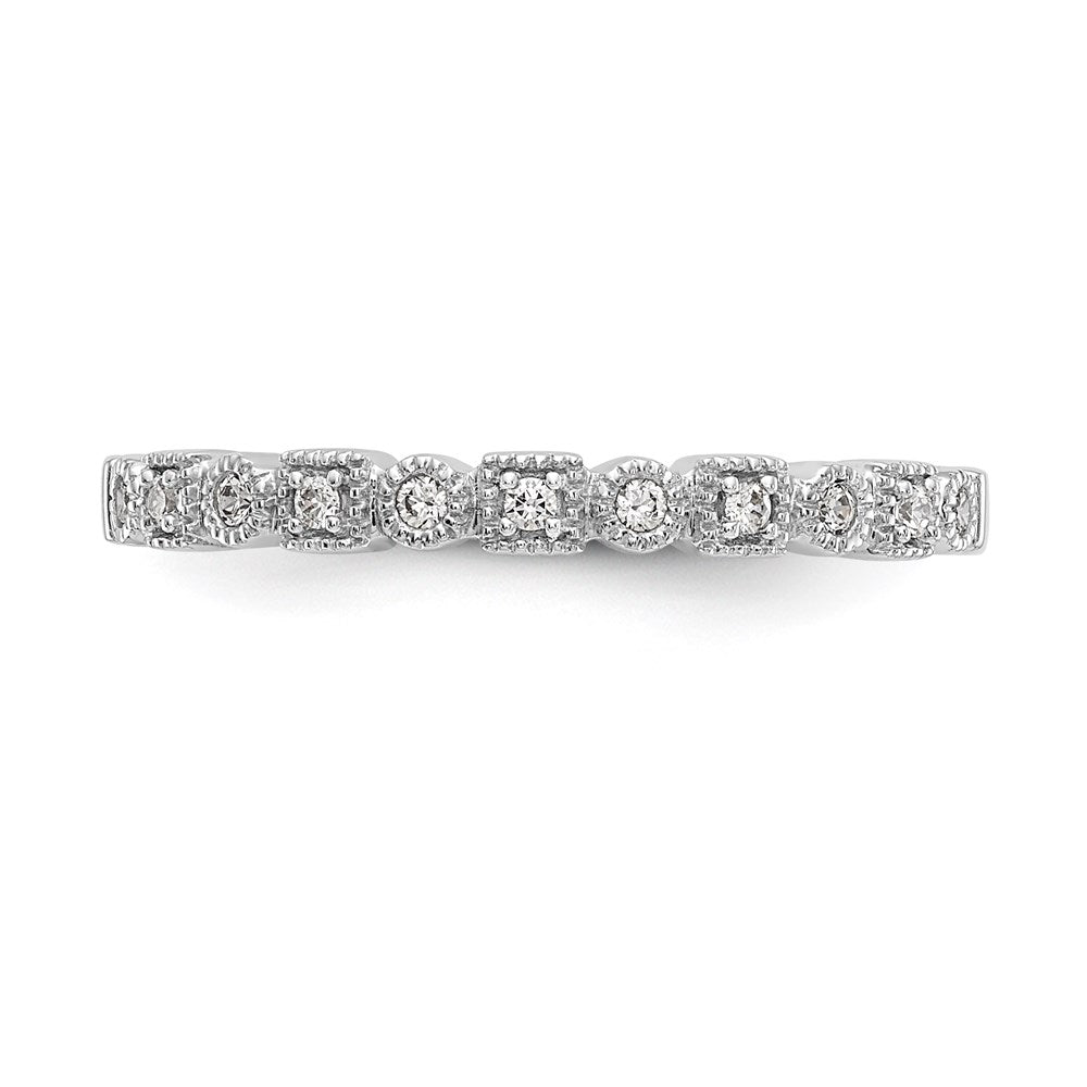 14K White Gold Diamond Band