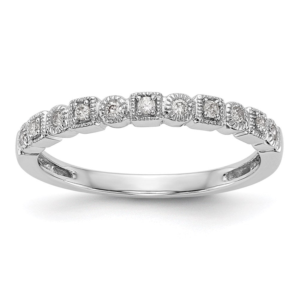 14K White Gold Diamond Band