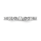 14K White Gold 1/4 carat Diamond Complete Wedding Band