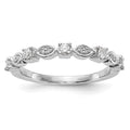 14K White Gold 1/4 carat Diamond Complete Wedding Band