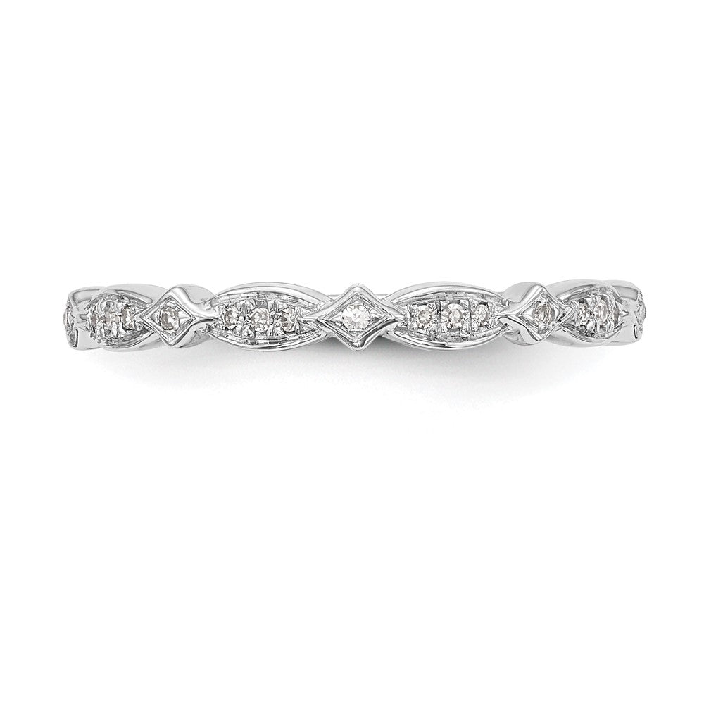 14K White Gold 1/15 carat Diamond Complete Wedding Band