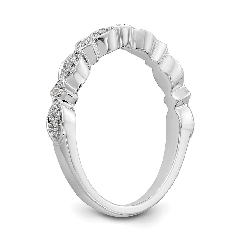 14K White Gold 1/15 carat Diamond Complete Wedding Band