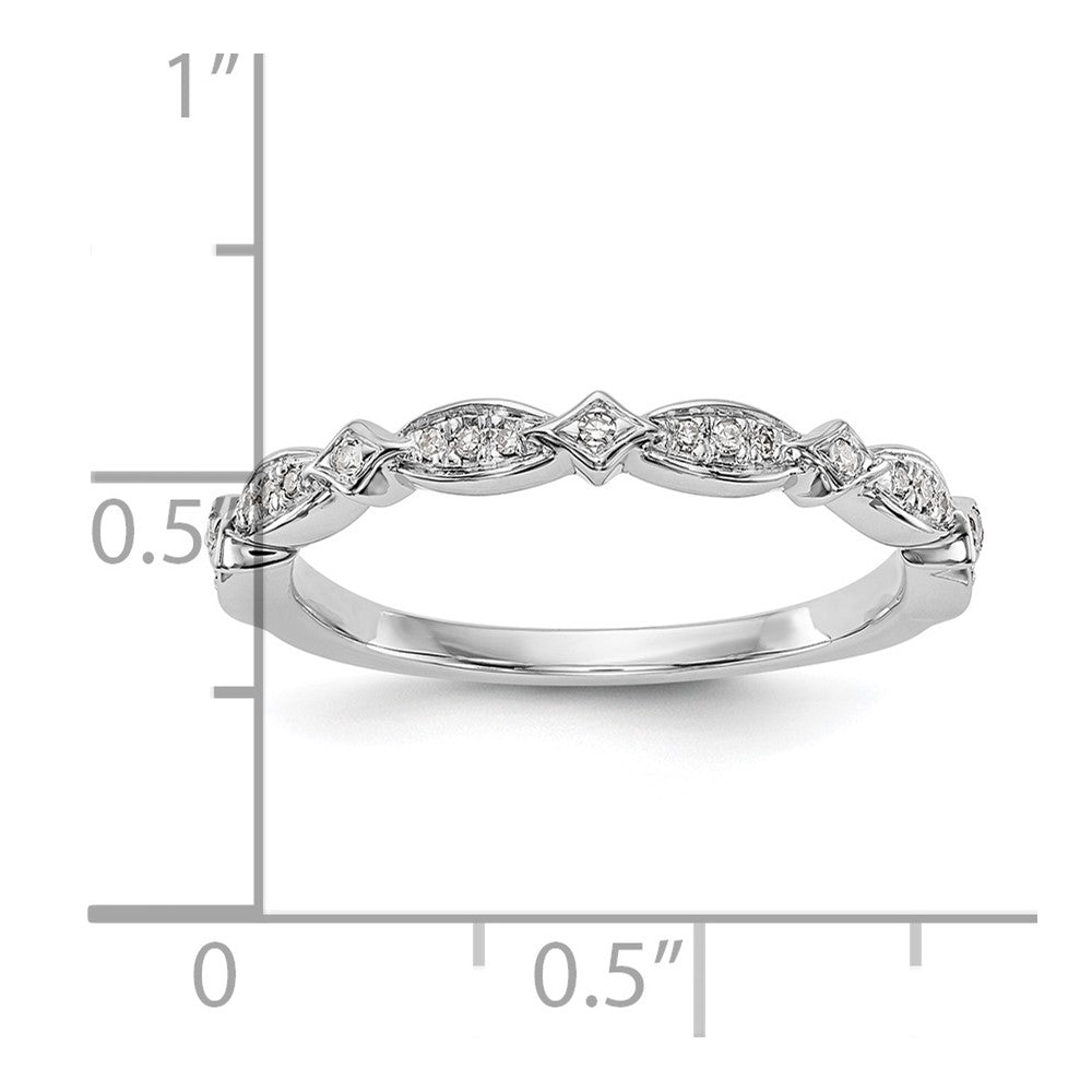 14K White Gold 1/15 carat Diamond Complete Wedding Band