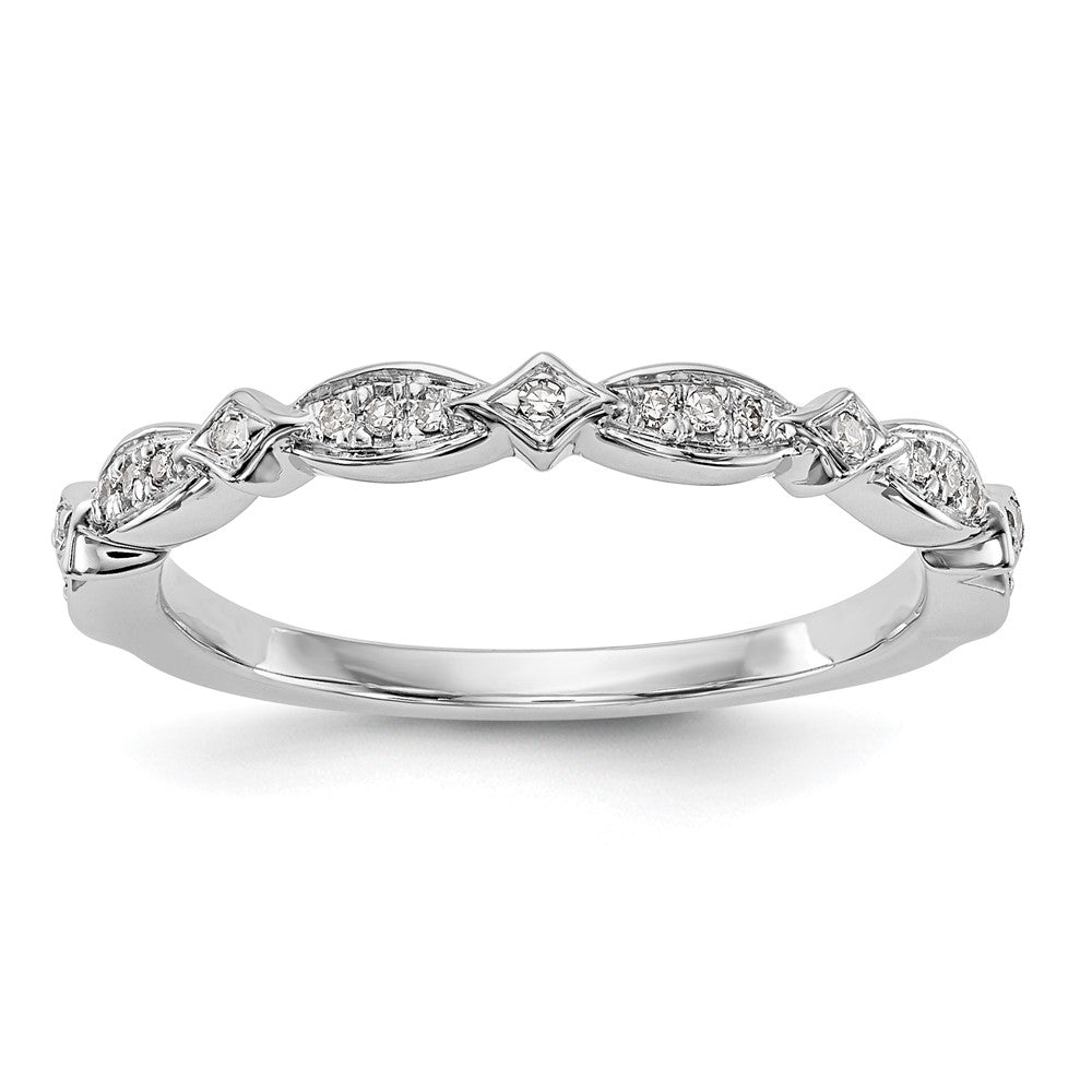 14K White Gold 1/15 carat Diamond Complete Wedding Band