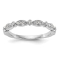 14K White Gold 1/15 carat Diamond Complete Wedding Band
