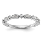 14K White Gold 1/15 carat Diamond Complete Wedding Band