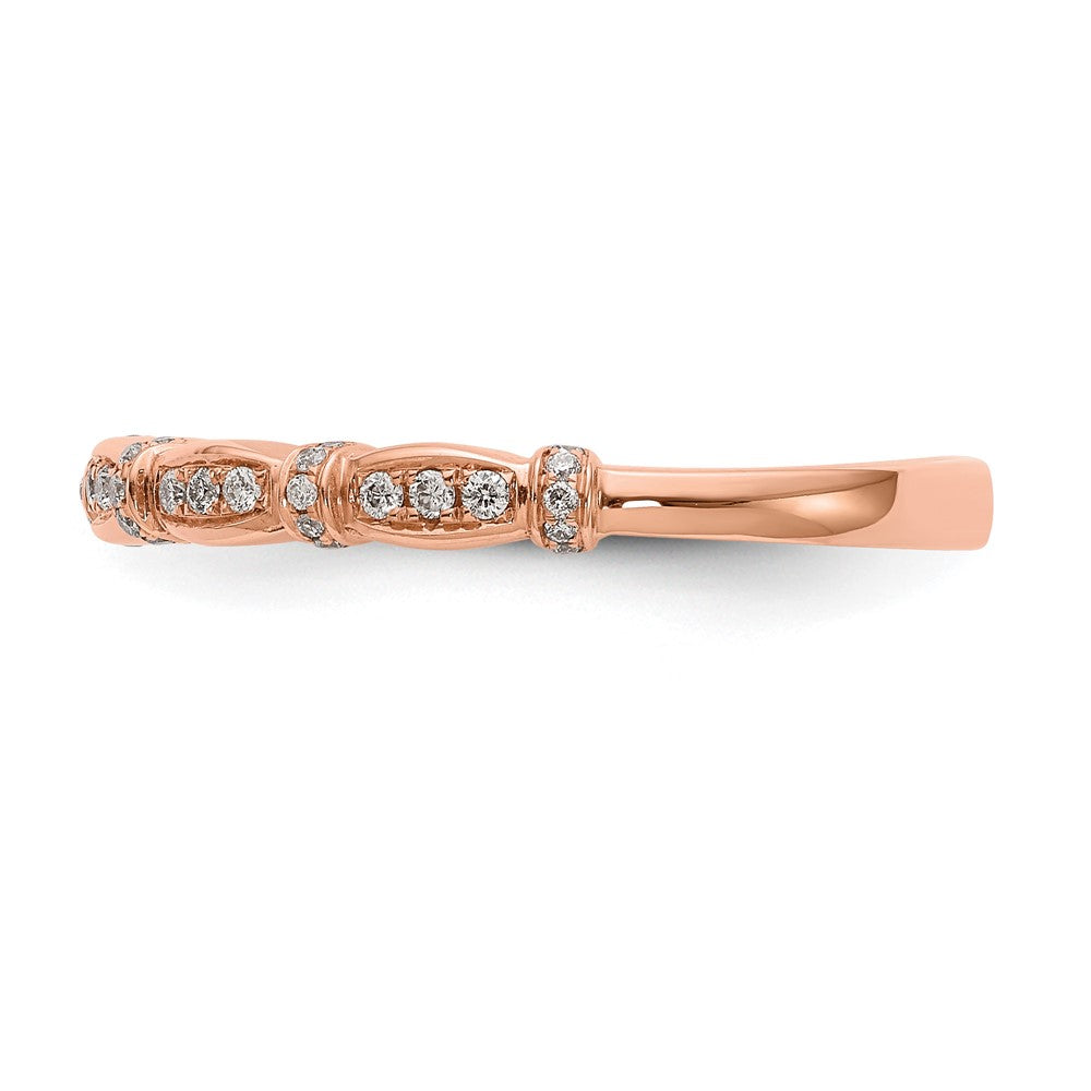 14K Rose Gold 1/6 carat Diamond Complete Wedding Band