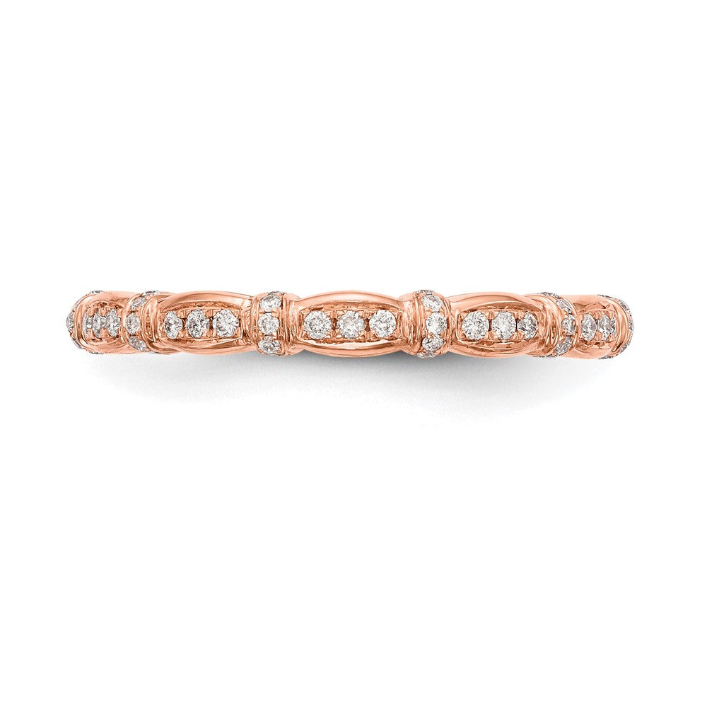 14K Rose Gold 1/6 carat Diamond Complete Wedding Band