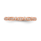 14K Rose Gold 1/6 carat Diamond Complete Wedding Band