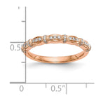 14K Rose Gold 1/6 carat Diamond Complete Wedding Band