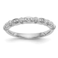14K White Gold 1/6 carat Diamond Complete Wedding Band