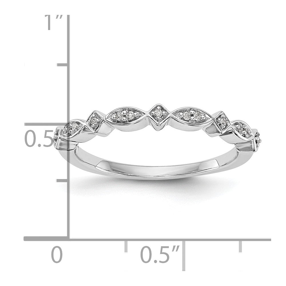 14K White Gold Diamond Band