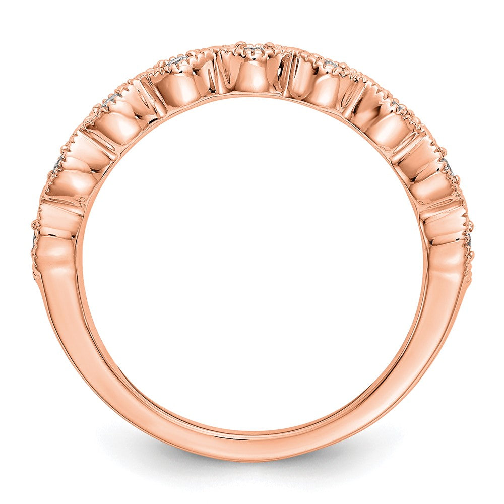 14K Rose Gold 1/10 carat Diamond Complete Wedding Band