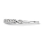 14K White Gold 1/10 carat Diamond Complete Wedding Band